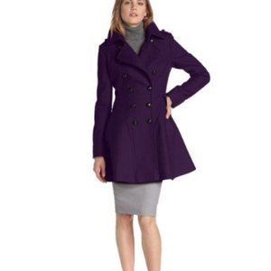 Via Spiga Double-Breasted Wool-Blend Skating Coat